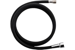 Tohlar Replacement Hose for Kitchen Tap M15/1 x 1/2 Inch x 150 cm Nylon Black
