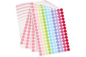 GICARE Gommettes Autocollantes 10 Couleur 20mm Gommettes Rondes Multicolore, 1400 Pcs Pastille Autocollante Ronde, Couleur Codage Étiquettes pour Famille Calendriers Fournitures de Bureau École DIY