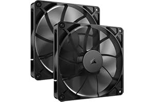 CORSAIR RS140 140mm PWM Fans – Daisy-Chain Connection – Low-Noise – Magnetic Dome Bearing – Dual Pack – Black