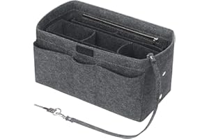 Betoores Feltro Organizer Borsa Donna, Borsa per Organizzatore con Borsa Rimovibile Interno (Grigio Scuro,L)