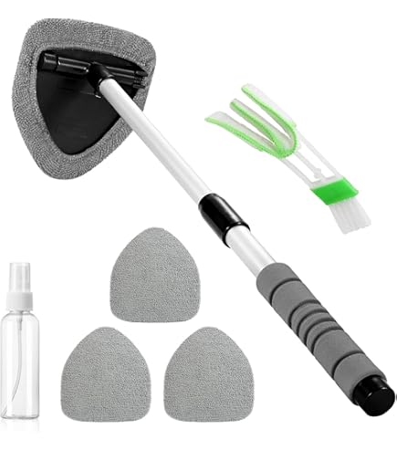 Puliscivetro Auto Con 4 Tamponi - Kit Per Pulizia Parabrezza Interno Ed Esterno - Foto 9