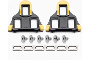 CNCEDI SPD Cleats for Shimano SPD SL (SH11 SH12 SH10), Pedals Yellow 6° Float Bike Bicycle Cleat Set for Cycling Shoes