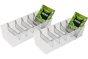 BRANQ HOME ESSENTIAL BranQ - Home essential 5901098048903 - Recipiente para especias (2 unidades, plástico polipropileno, 30,7 x 11,3 x 8 cm), transparente