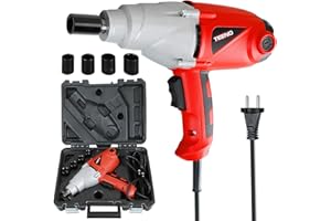 TEENO Visseuse Clé à chocs 1010 W, 450N.m,Longueur Câble : 200 cm, Livré en coffret avec 4 douilles (17, 19, 21 et 22 mm)