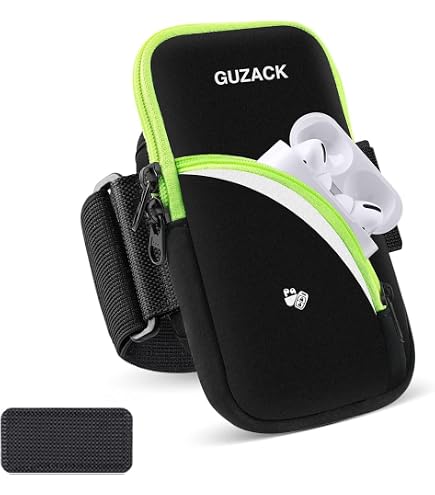 Brassard Sport EasyULT Avec Poche AirPods - Réglable 14-38cm - Pour Smartphones Jusqu'à 6.7" - Noir