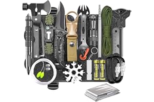 scosao Kit de Supervivencia Profesional Botiquín de Primeros Auxilios,Multifuncional de Emergencia Kit Supervivencia Militar Completo para Viajar Caminar Acampar al Aire,Cumpleaños Acampar,Multicolor