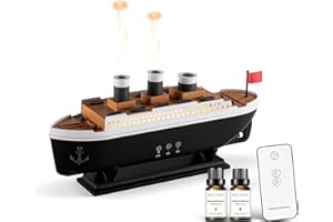 LONYIABBI Diffusore di oli essenziali a vapore, umidificatore per aromaterapia con telecomando, luci LED a 7 colori, 2 modalità di nebbia, timer e spegnimento automatico per casa, camera da letto e