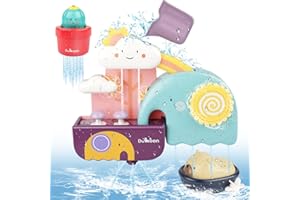 GILOBABY Badewannenspielzeug Set, Badespielzeug Baby Badewannen Spielzeug, Wasserspielzeug Kinder mit Tasse, Bär und Kaktus, Babyspielzeug Geschenk für Jungen und Mädchen Geburtstag ab 6 Monate