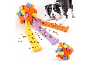 Yikko Balle à renifler interactive pour chiens - Jouet à mâcher pour chien - Jouet de stimulation pour chiens de petite, moyenne et grande taille - Orange arc-en-ciel
