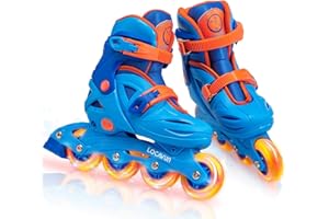 LOCAVUN Inline Skates,4 Tailles réglables avec des Roues Lumineuses,Patins en Ligne pour Enfants pour Une Utilisation intérieure et extérieure