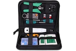 CGBOOM Set di Strumenti di Rete 16 in 1, Kit Tester per Cavi LAN, RJ45, RJ11, RJ12 - Strumenti di Riparazione e Tester per Cavi Patch