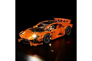YEABRICKS Luz LED para modelo de bloques de construcción naranja Technic Lamborghini Huracán Tecnica 42196 (juego de construcción no incluido)
