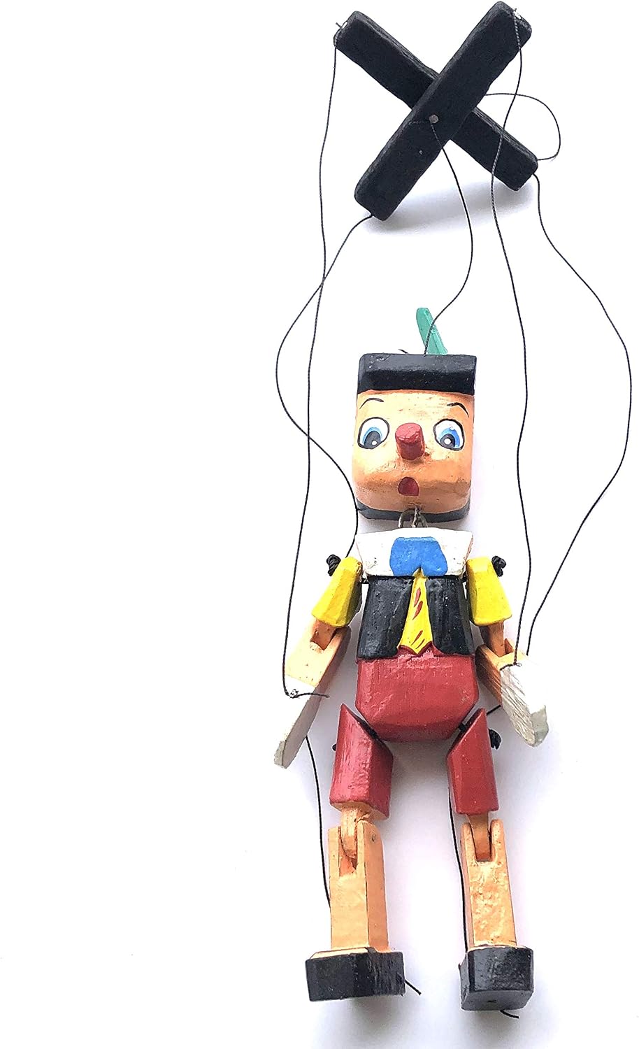 Pinocho de Madera con Cuerda Multicolor,20cm,HC Enterprise-019