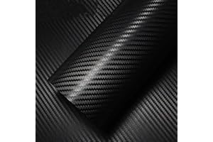 GoGou Pellicola in Carbonio per Auto, 400 x 30 cm Rivestimento Adesivo Opaca, materie Fibra di Carbonio, Sticker custodie per Moto, Laptop, cellulari, PC, Incluso Raschietto. (Nero-400 x 30 cm)
