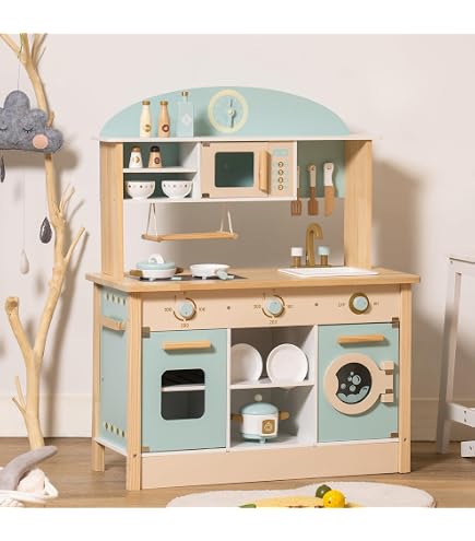 VEVOR Cuisine Jouet en Bois avec Lumière & Son, rose, pour Enfants au meilleur prix sur