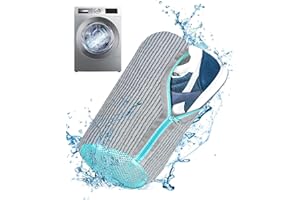 MRUN BONE Schuhwaschbeutel Waschmaschine, Schuhbeutel Waschmaschine mit 360° Reinigungsflaum, Wäscheschuhbeutel Mit Reißverschluss Schuhe Wäschesack, Netzschuhe Wäschesack für Sneaker (Gray)