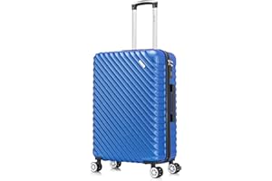 SKYLARK LUGGAGE 24" Medium Suitcase Check in Suitcase Super Lightweight 4 Wheel Dual Spinner ABS Hard Shell Luggage with Built in 3-Digit Combination Lock for 15 to 20kg 65 Litre