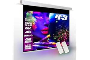 ESMART Expert CSX Schermo da incasso a soffitto 244 x 183 cm (120") 4:3 | Telecomando a infrarossi | Controllo del trigger | Schermo di proiezione del motore del proiettore elettrico per home cinema