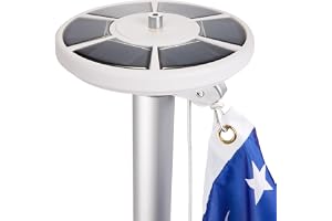 Brubaker flaggstångs-solcellslampa – soldriven flaggstång med 26 lysdioder – flaggstångsbelysning med solenergi för camping och trädgård – 100 % flaggtäckande
