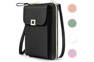 Pystuvo Crossbody Bags For Women Cross Body Phone Bag, Leather Phone Bags for Women Crossbody Waterproof Mobile Phone Bag with Long Strap Zippered Card Slot, Small Cell Phone Shoulder Bag