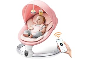 Helangel Hamaca Bebé Mecedora Electrica Bebe Hamacas Bebes con Movimiento con mando a distancia y sin balanzas con mando a distancia y conexión inalámbrica para niños de hasta 9 kg con 5 puntos