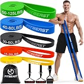 FitBeast Resistance Bands Set, Exercise & Pull Up Bands with Door Anchor for Strength Training, Home Workouts