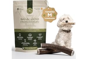 Tony & Lolas Asta de Ciervo para Perro - Mordedor Perro - Huesos para Perros - Juguetes para Perros - Dog Toys - Talla M - Ideal para Razas Medianas Entre 10 y 25 kg - 2 Unidades