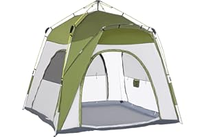 Outsunny 4 Person Automatic Camping Tent, Outdoor Pop Up Tent, Portable Backpacking Dome Shelter