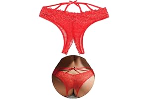 ohyeahlady Tanga Ouvert Femme Grande Taille String Fendu Dentelle Culotte Chic Tenu Hot Dessous Ronde Slip Bresilien sous Vetements Feminins Underwear Lingerie Ouvert S-XXL