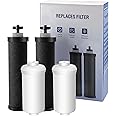 Activated Carbon Water Filters Replacement Compatible with Berkey® Gravity Water Filter System Black Activated Carbon Filters and Fluoride Reduction Filters Elements Certified, Pack of 4