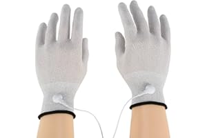 SEMME Yinhing Guantes de Masaje Eléctricos de Fibra conductiva de 1 par Los TENS y Rodilleras de Masaje Guantes de Mano conductiva (M)