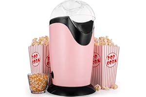 Andrew James Popcorn Maker Machine – Hot Air Popcorn Machine for Healthy Snacking – Classic Air Popcorn with Cinema Boxes – Ideal Popcorn Maker Movie Night Accessory