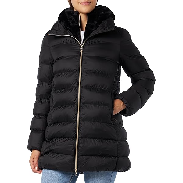 Geox W Anylla Maxi Veste Longue Pour Femme, Noir, 42