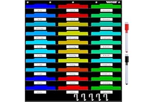 Vantasii Wandbehang Ordner Datei Organizer mit 30 Taschen für Dateien Scrapbook Papiere Magazine Organisation mit 30 Karten zur Etikettierung (wiederverwendbar)