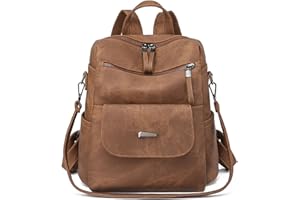 KYSUN Sacs à Dos Mode pour Femmes Anti-Vol Décontracté Sacs D'école, Femmes Sac à Dos Étanche Portés Dos en PU Cuir, Sac a Dos College, Rétro Dames Sac à Dos pour Voyage Scolaire Randonnée Travail