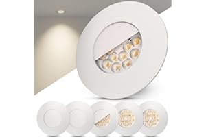 ‎SCANDINAVIAN HOME LYSEA Scandinavian home 6er Set LED Einbaustrahler 230V - Dimmbare LED Spots 230V Warmweiß 3000K, 3,4W 470 lm, CRI 90+, 68mm Lochmaß - IP44 Badezimmer Geeignet - Deckenspots Weiß-Matt, Deckenleuchte Spot