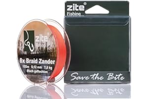 ‎ZITE Zite Fishing 8fach Geflochtene Angelschnur 8fach – Geflechtschnur 8-Braid Barsch Zander Hecht Angeln - Rundgeflochten 155m Orange - Angelschnur-geflochten-8fach, Angelschnüre fishing line Angel Schnur