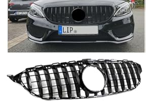 ‎DM AUTOTEILE DM Autoteile 2227 Kühlergrill Grill Schwarz Glanz kompatibel für Mercedes C Klasse W205 S205 14-18 auf Sport-Panamericana GT