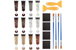 GANBARO Furniture Repair paste, Laminate Floor Repair Kit, 12 Color Wood Filler, Wood Floor Repair Kit, Laminate Repair Kit, Laminate Worktop Repair Kit, Repair Scratch for Scratch, Cracks, Hole, Laminate