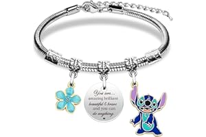 BJPERFMS Stitch Armband, Stitch Freundschaftsarmbänder, Lilo Stitch Armband, Lilo Stitch Armband Schwester, Stitch Silber Anhänger Armband, Cartoon Bettelarmband, für Mädchen Beste Freundin