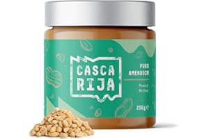 CASCA RIJA: Crema de Cacahuete 250g | 99,8% Cacahuetes Tostados + 0,01% Canela Molida + 0,01% Jengibre em Polvo | 100% Natural y Cremosa Sin Trozos de Cacahuete, Vegan