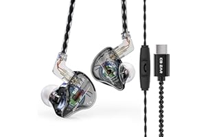keephifi USB C in Ear Monitor, KBEAR Storm Écouteurs filaires USB C, Pilote Dynamique IEM de 10 mm avec câble détachable pour chanteurs, Musiciens, audiophiles (Nior, USBC avec Micro)