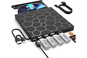 HOURUNTAIL Externes Blu ray Laufwerk USB 3.0 Typ-C 3D Blu RAL Laufwerk, DVD/BD Player Lesen/Schreiben Tragbares Blu-ray Laufwerk für Laptop Windows PC Mac MacBook Desktop