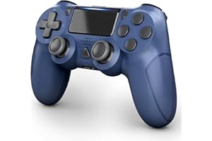 YCCTEAM Wireless Controller für PS4,Bluetooth Kabellos Game Kontroller für PS4/PC (WIN 7/8/10) mit Doppelvibration/Touchpad/6-Achsen-Gyroskop/3,5 mm Audiobuchse- Blau