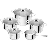 HENCKELS by Zwilling Reflection tencere seti, 5 par&ccedil;a, cam kapak, 18/10 paslanmaz &ccedil;elik, ind&uuml;ksiyon dahil t&uuml;m ocak t&uuml;rleri i&ccedil;