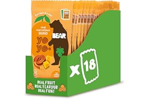 BEAR Mango Yoyos - Dried Fruit Rolls - Healthy - Vegan - 20g (18 packs)