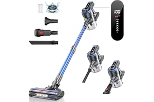 HONITURE Cordless Vacuum Cleaner 450W/38KPa Stick Vacuum Cleaners with LCD Touch Screen, 55Min Runtime Battery,1.2 L Dust Cup, Lightweight Handheld Cordless Vacuum for Carpet Pet Hair Floors S12