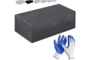 SMARTPEAS Funda Protectora para Muebles De Jardín 242 * 161 * 100 Cm-Recubierta De PVC-Impermeable/Resistente A Los Rayos UV/Impermeable-con Aberturas De Ventilación + Guantes De Jardinería