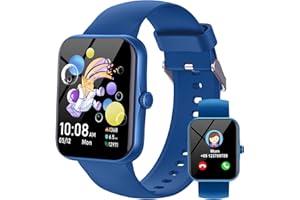 UCANI Orologio Smartwatch per Bambini, 1.8" Intelligente Fitness Tracker per Ragazzi Ragazze con 100+ Modalità Sportive, Contapassi, Sveglia, Sonno, Giochi, Smart Watch per Bambino Ado 5-16 Anni Regalo, Blu