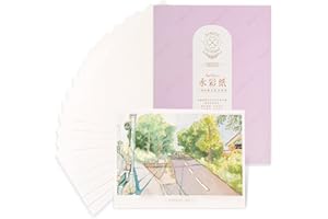 Paul Rubens Papier aquarelle pailleté format A4, 63,5 kg/300 g/m², 100 % coton, pressé à chaud et sans acide pour peinture à l'aquarelle, croquis, acrylique, gouache, supports mixtes, 20 feuilles